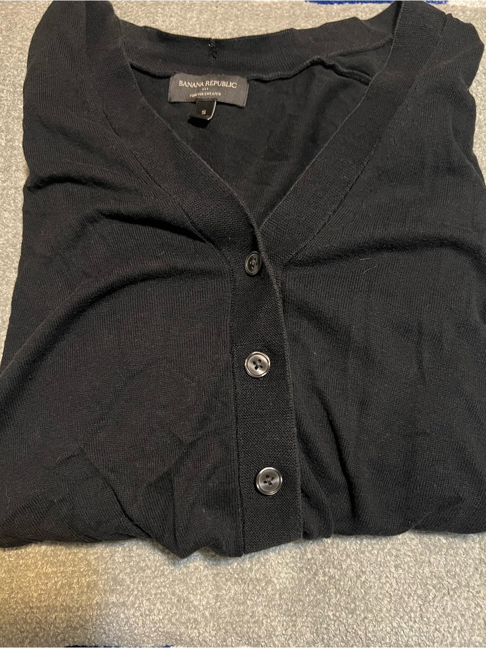 Banana Republic Black V-Neck Button Front Cardigan